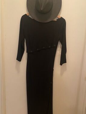 Alexander McQueen Black midi Dress with Buttoned Overlay